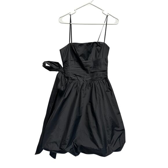 BCBG Max Azria Black 100% Silk Cocktail Dress Size 4 with Bow Detail - Picture 1 of 14